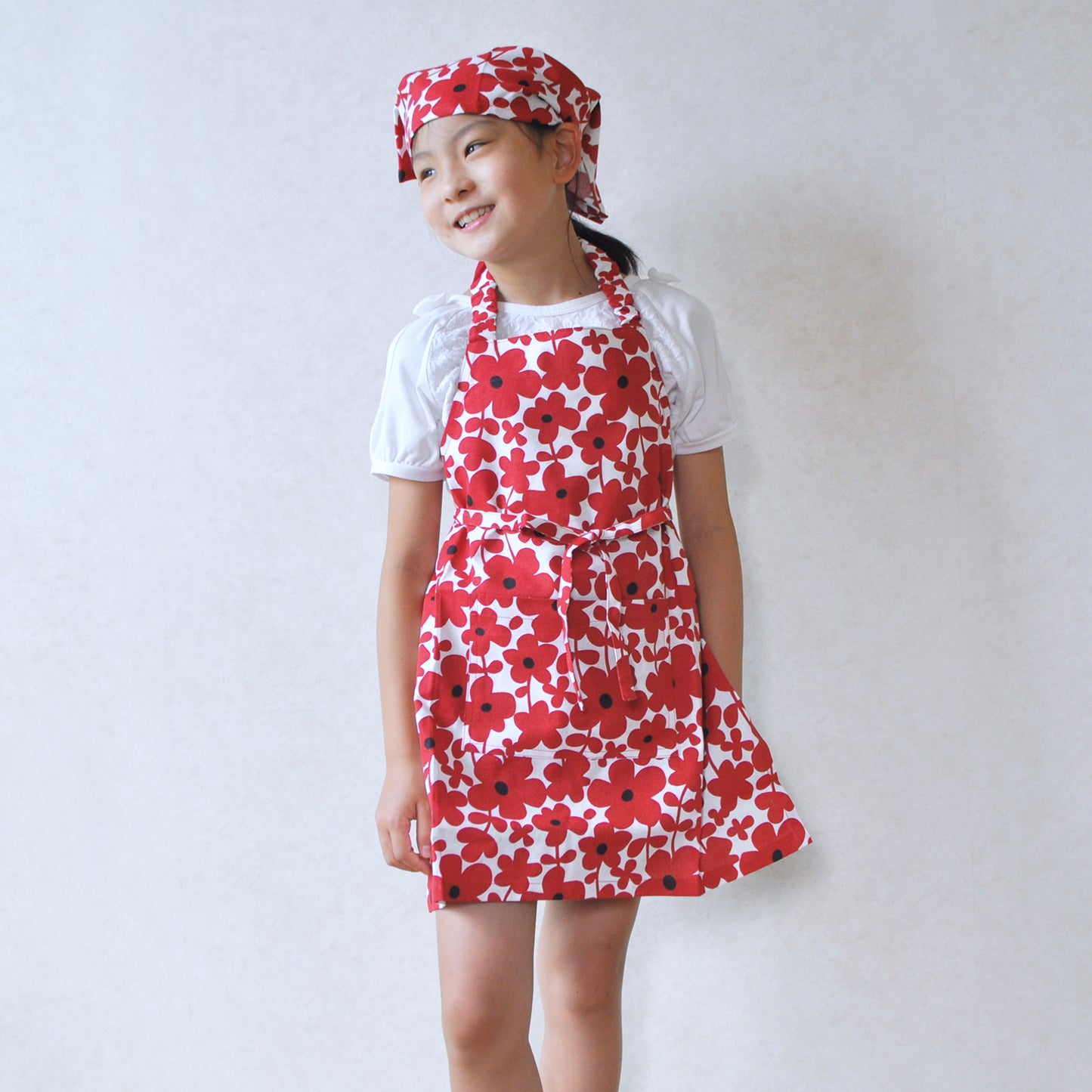 アビチュアル バンダナ付きキッズエプロンセット Mサイズ(100~130cm) セルマ ブルー