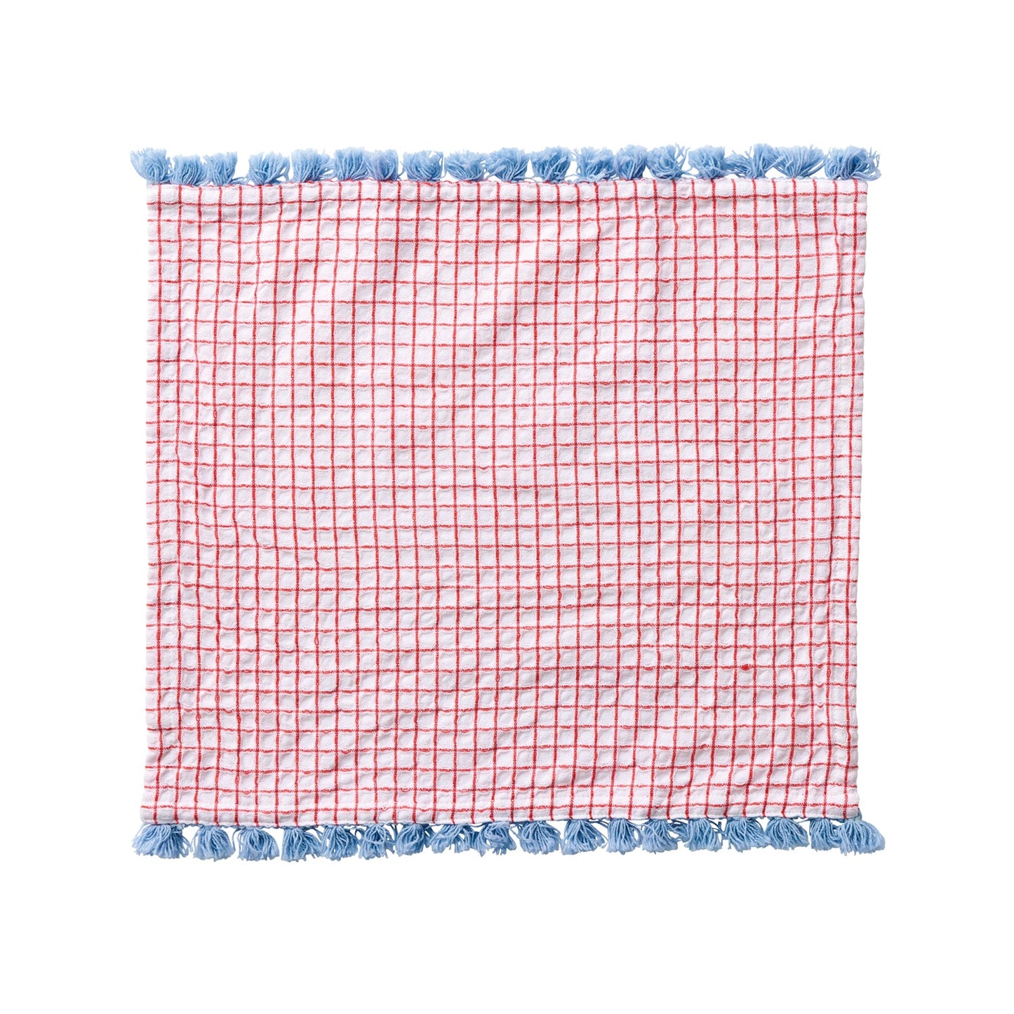 フリンジ キッチンクロス グリッド ネイビー