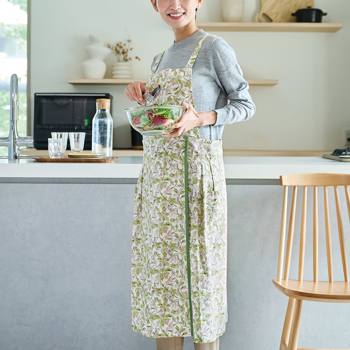 【SALE 50％オフ】ラトリエ エプロン ボタニカル フィグ ブルー