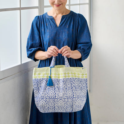 ラトリエ 2Wayバッグ ブロックプリント アナヤ／グリーン 【2026年SS新作】