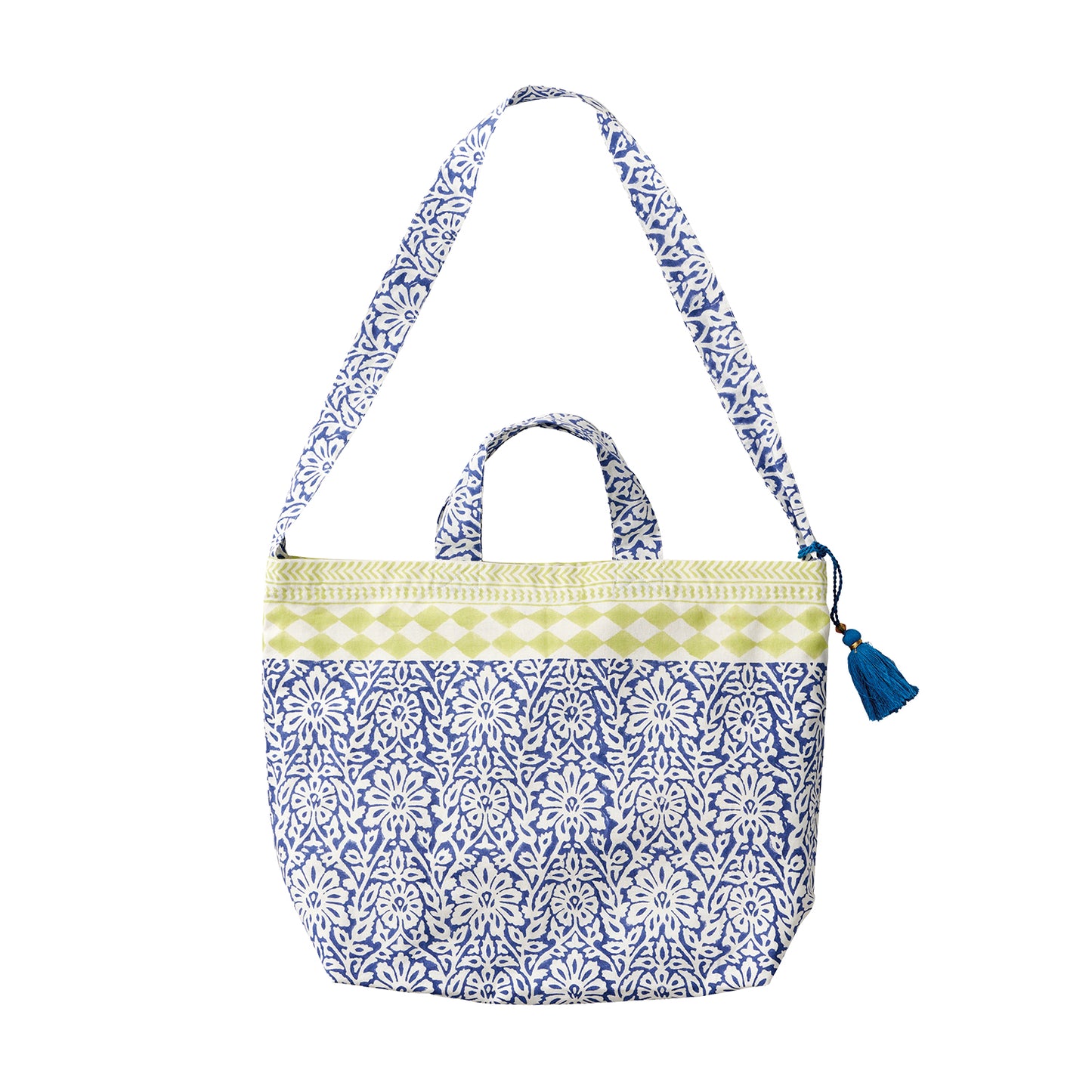 ラトリエ 2Wayバッグ ブロックプリント アナヤ／グリーン 【2026年SS新作】