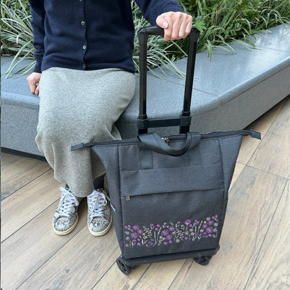 ココロ 刺繍カート フローリス 4輪タイプ グレー【2025SS新作】