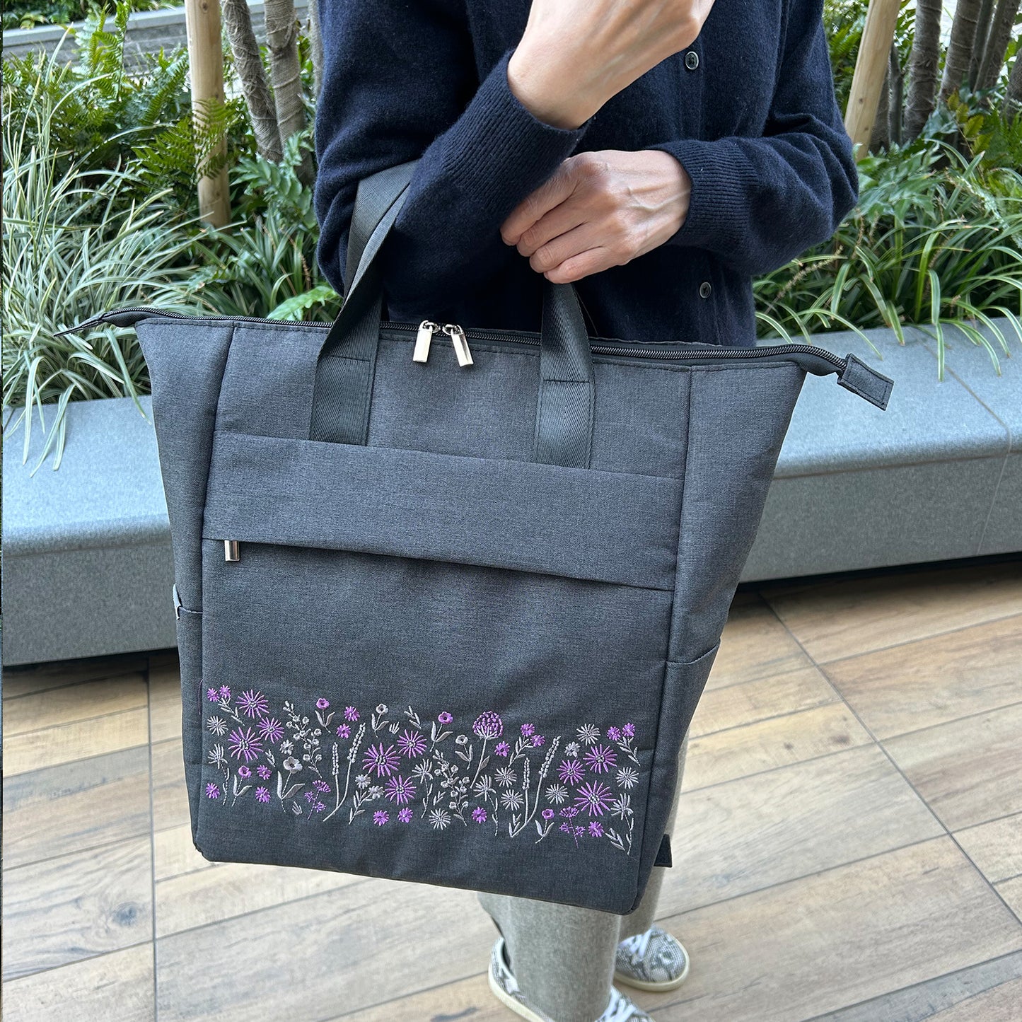 ココロ 刺繍カート フローリス 4輪タイプ グレー【2025SS新作】
