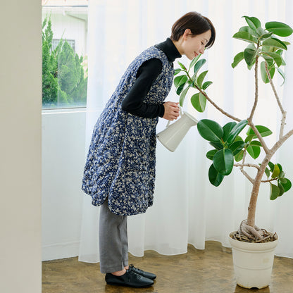 デイバイデイ ボアキルトエプロン フローレット ベージュ