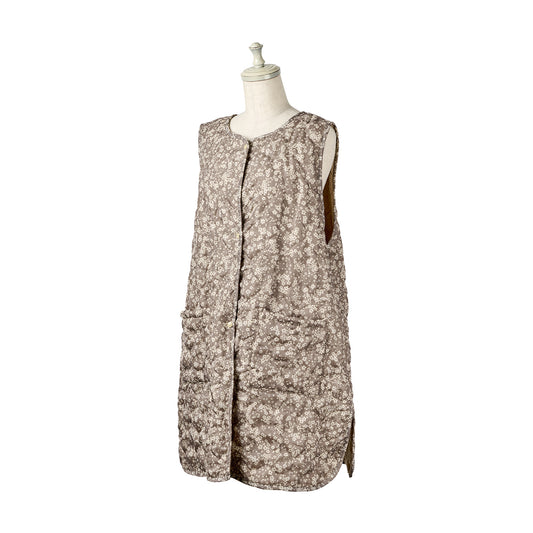 デイバイデイ ボアキルトエプロン フローレット ベージュ