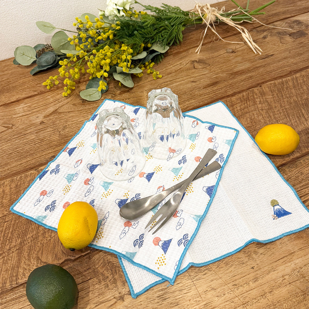 ２枚セット ご挨拶クロス 青富士／ブルー【2025AW新作】