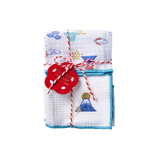 ２枚セット ご挨拶クロス 青富士／ブルー【2025AW新作】