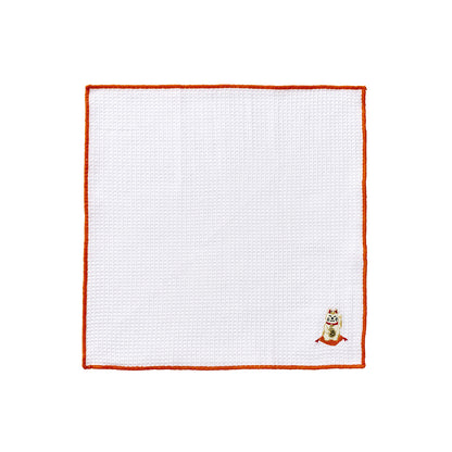 ２枚セット ご挨拶クロス 招き猫／オレンジ【2025AW新作】