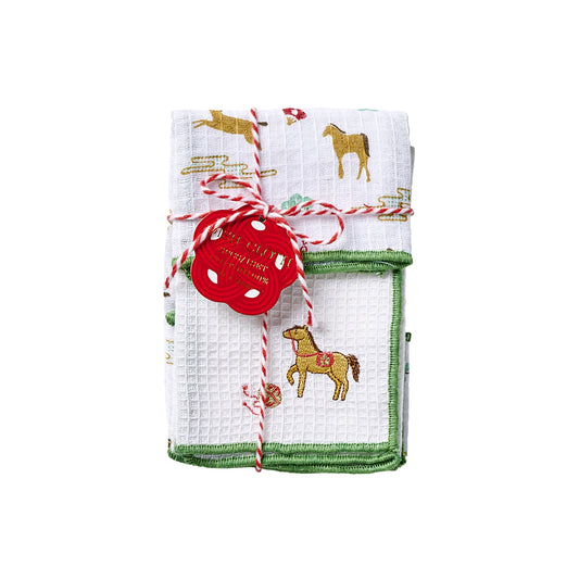 ２枚セット ご挨拶クロス 午／グリーン【2025AW新作】