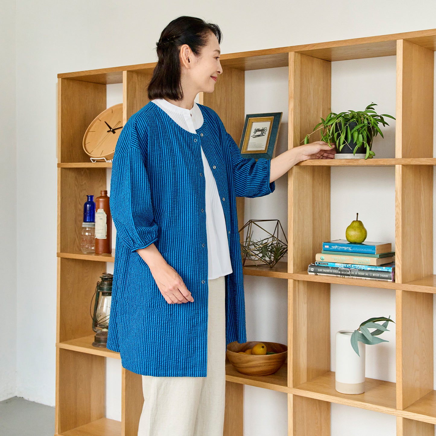 デイバイデイ カッポウギ シアーストライプ ブルー【2026SS新作】