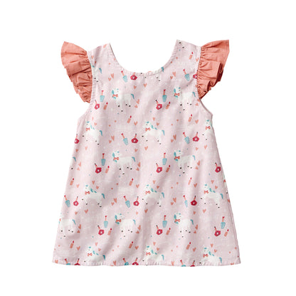 アビチュアル フリルキッズエプロン Mサイズ（100～130cm）ブルー【2026年SS新作】