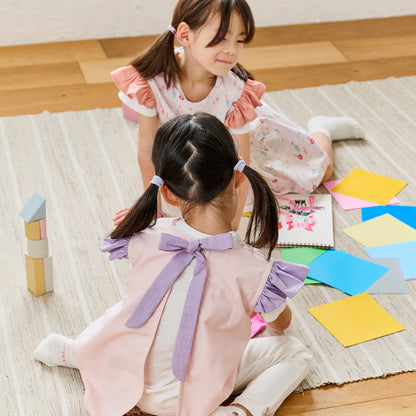 アビチュアル フリルキッズエプロン Mサイズ（100～130cm）ブルー【2026年SS新作】