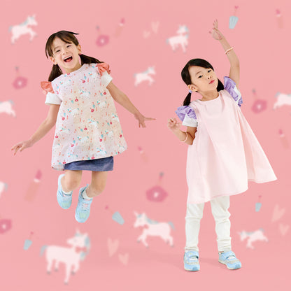 アビチュアル フリルキッズエプロン Mサイズ（100～130cm）ブルー【2026年SS新作】