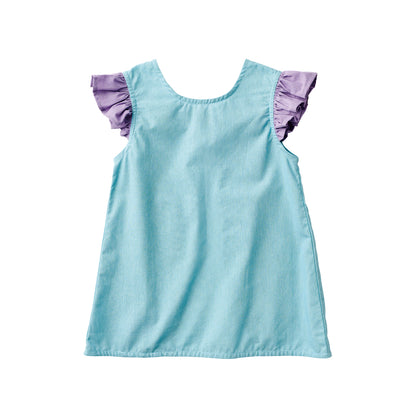 アビチュアル フリルキッズエプロン Mサイズ（100～130cm）ブルー【2026年SS新作】