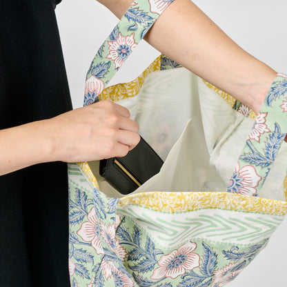 ラトリエ 2Wayバッグ ブロックプリント アナヤ／グリーン 【2026年SS新作】