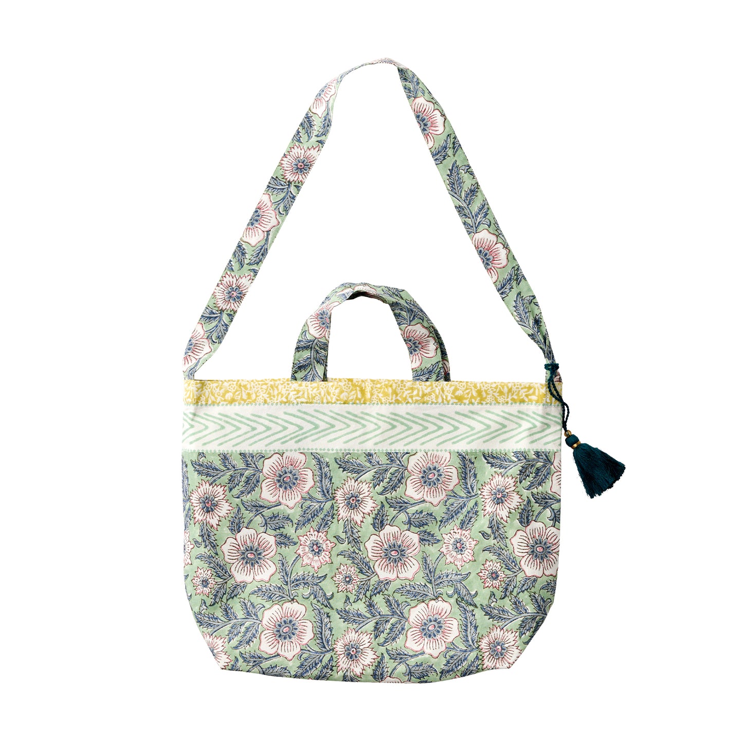 ラトリエ 2Wayバッグ ブロックプリント アナヤ／グリーン 【2026年SS新作】