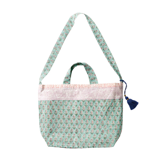 ラトリエ 2Wayバッグ ブロックプリント アナヤ／グリーン 【2026年SS新作】