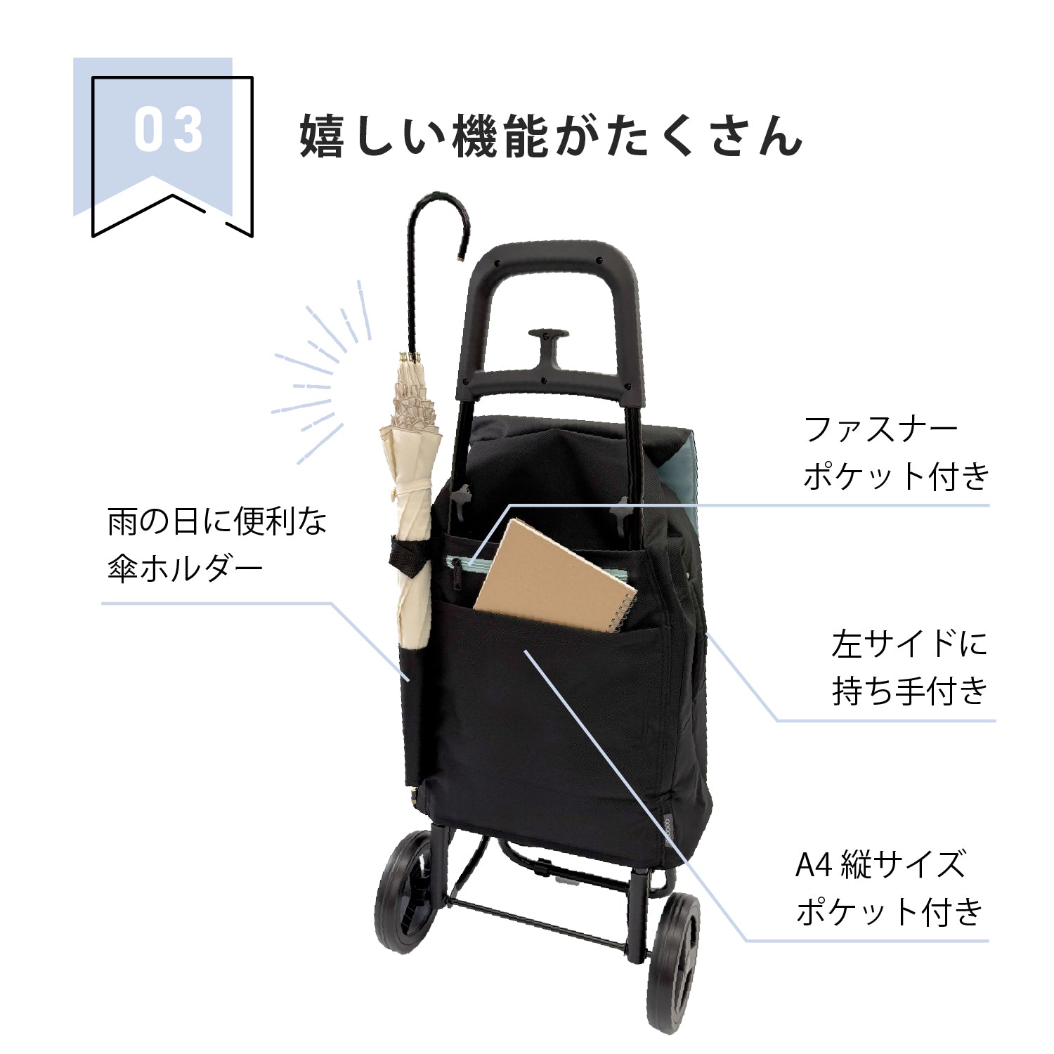 SALE 訳あり品 2000円】ココロ スモールカート ブラック【レップ公式EC